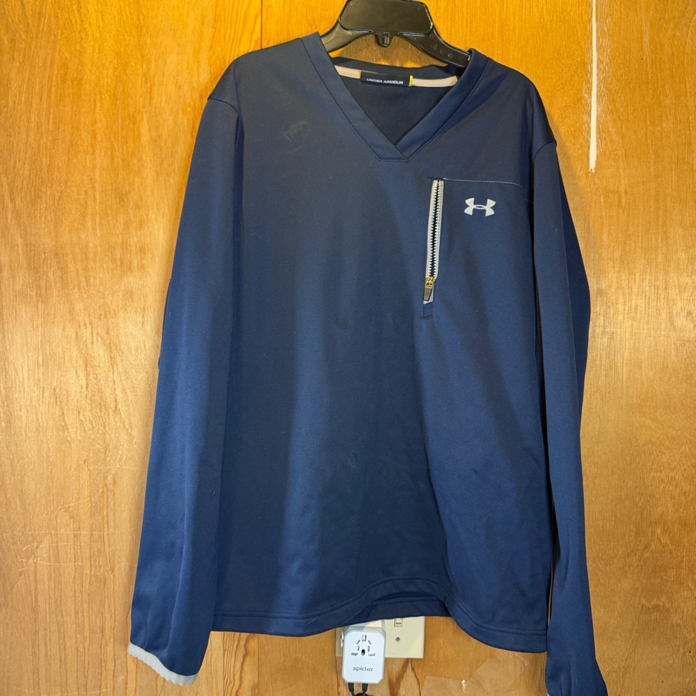 Under Armour Storm Regular Mens M Long Sleeve V Neck Pullover Jacket Blue